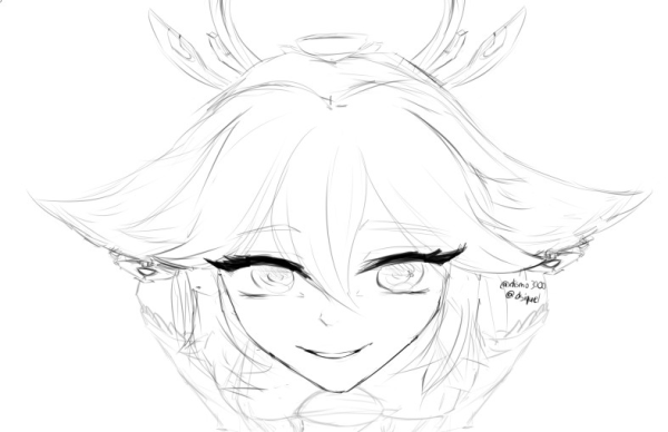 Раскраска Геншин Импакт Гань Юй