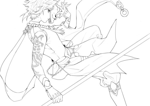 Альбедо раскраска Геншин