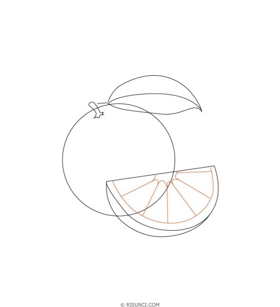 Нарисовать апельсин карандашом