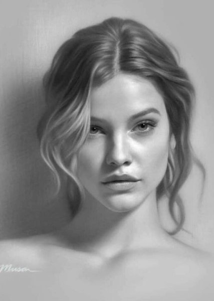 Портрет девушки в графике