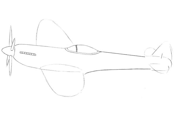 Военный самолет карандашом