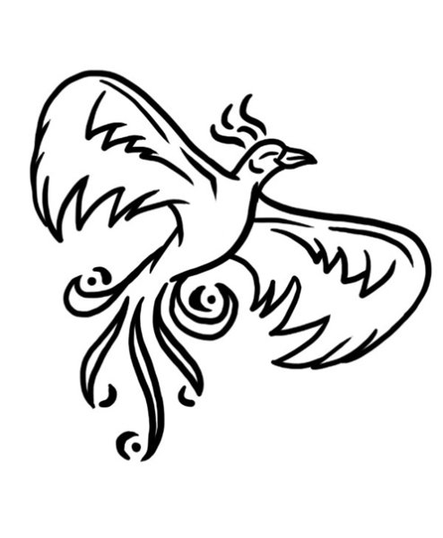 Птица рисунок легкая тату