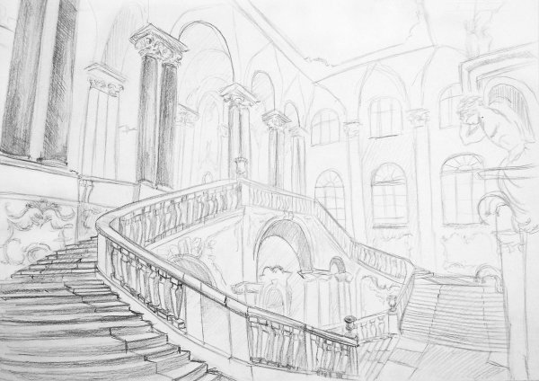 Зимний дворец Санкт-Петербург набросок