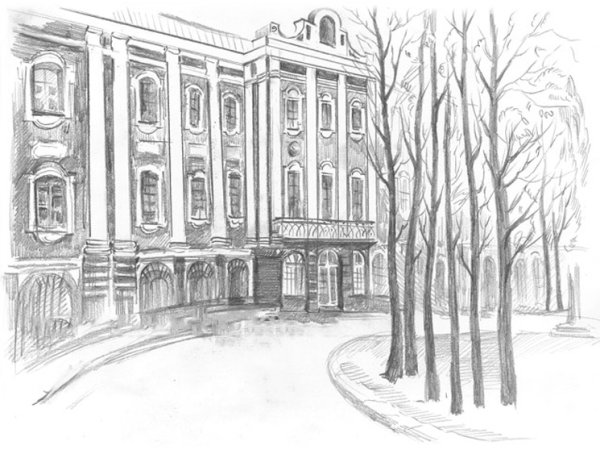 Эрмитаж рисунок карандашом