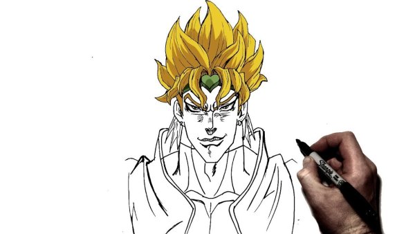 Star Platinum рисунок карандашом