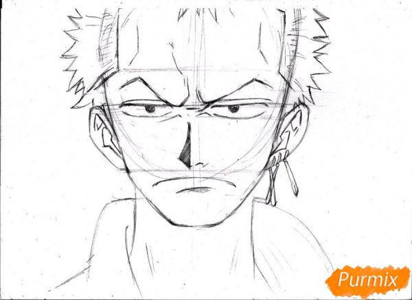 Ророноа Зоро рисунок карандашом