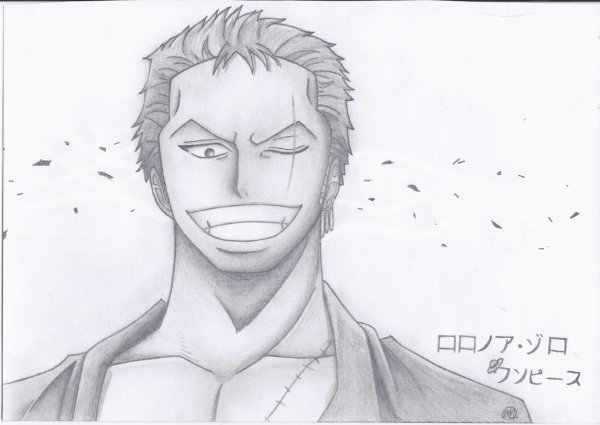 Зоро Ван Пис карандашом