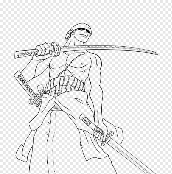 Ророноа Зоро чёрно белый