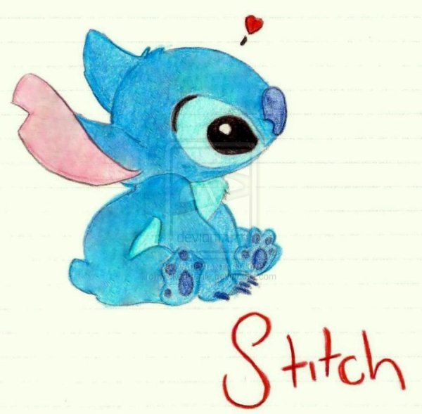 Рисунки Стича для срисовки карандашом легкие