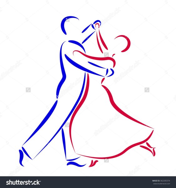 Вальсирующая пара силуэт