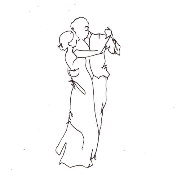Танцевальная пара раскраска