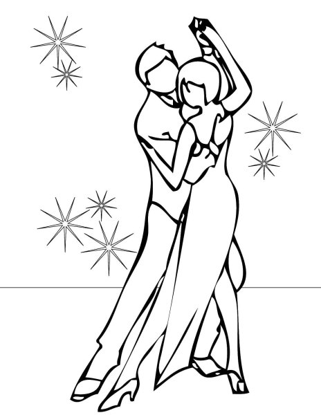 Спортивные бальные танцы раскраска