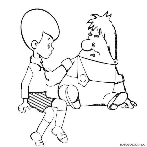 Малыш и Карлсон. Раскраска