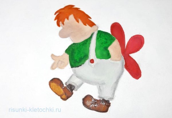 Пошаговое рисование Карлсона