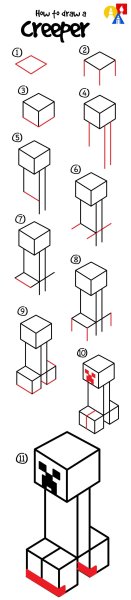 Майнкрафт рисунок пошагово