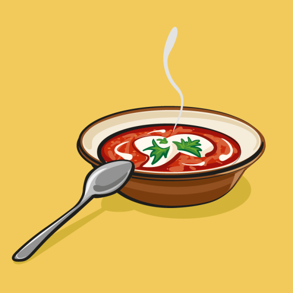 Тарелка супа мультяшная