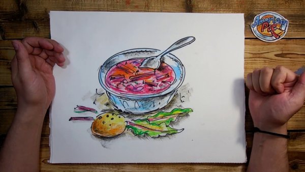 Нарисовать борщ
