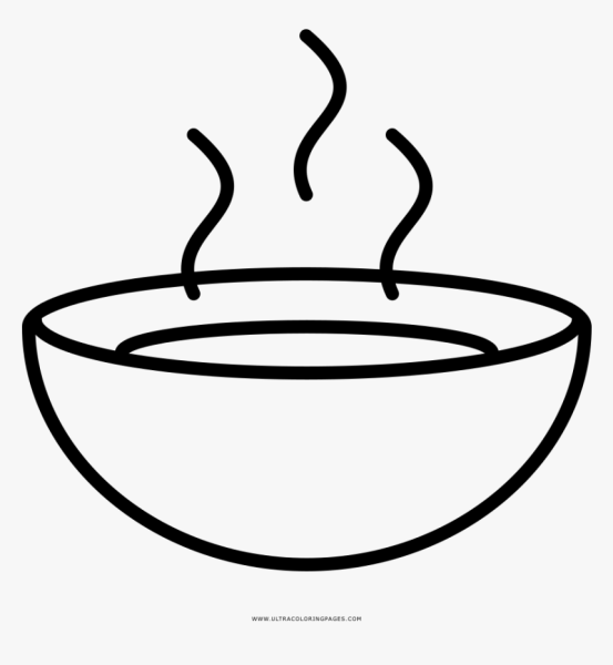 Тарелка с супом раскраска