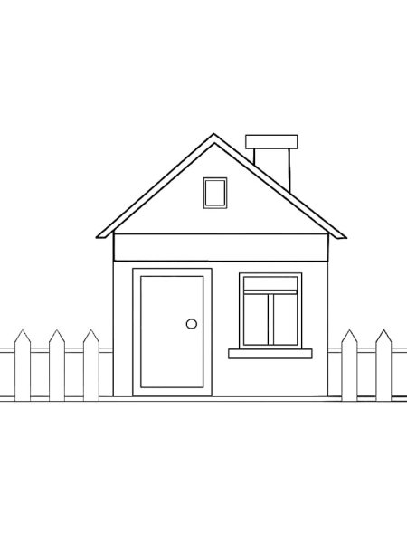 Раскраска домик двухэтажный