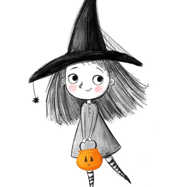 Ведьма для срисовки легко