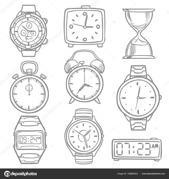 Поэтапное рисование наручных часов