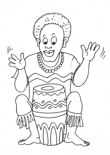 Индеец раскраска для детей
