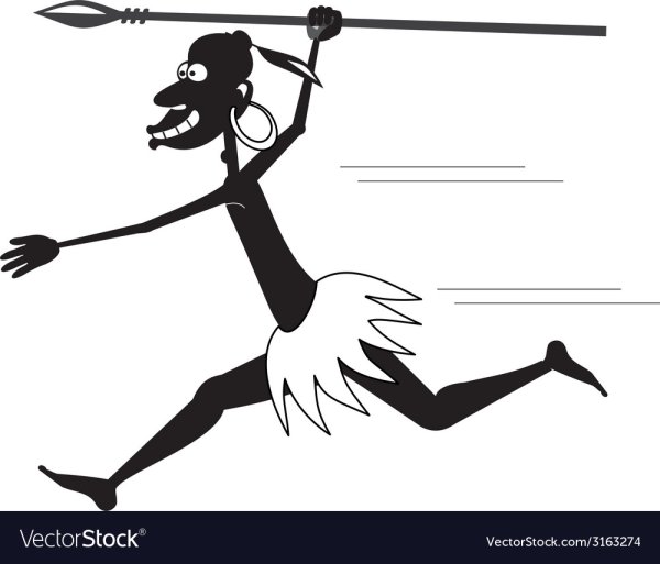 Аборигены с копьями бегут