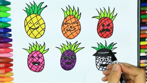 Ананас рисунок легкий