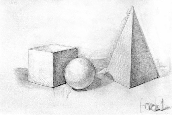 Натюрморт рисунок карандашом