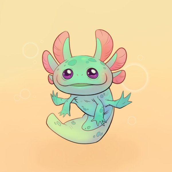 Аксолотль тату эскиз