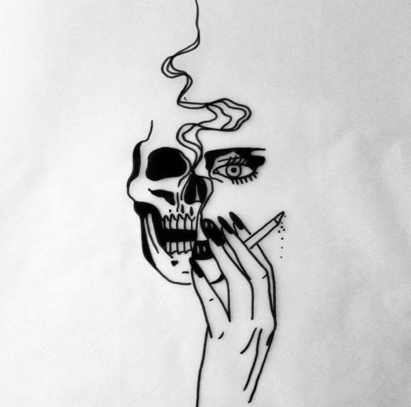 Череп с сигарой