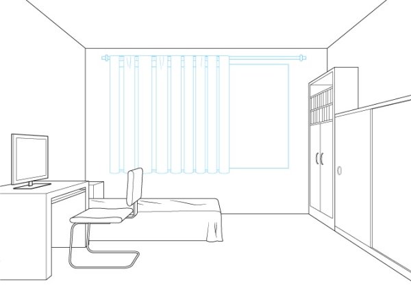Комната в перспективн просто