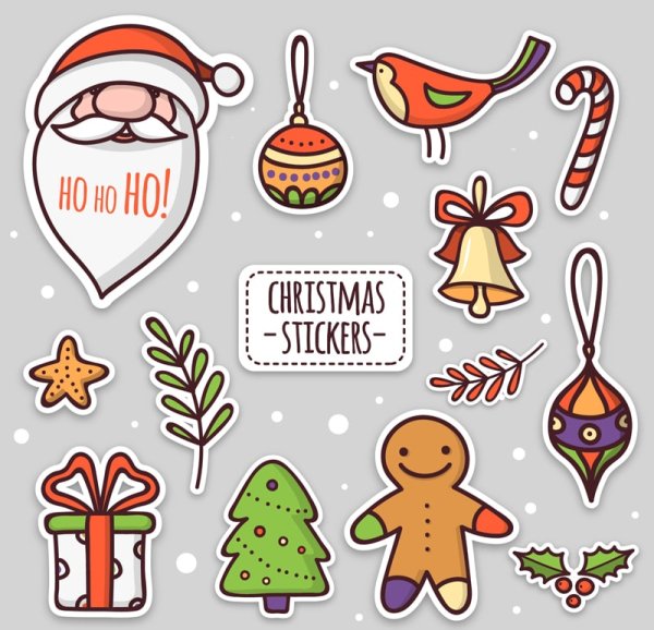 Рождественские наклейки