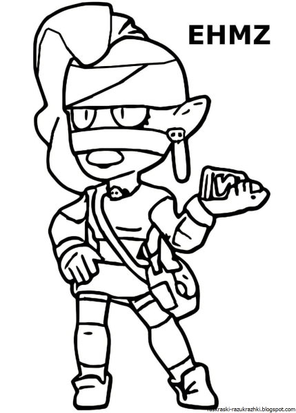 Боец Мэг БРАВЛ старс раскраска