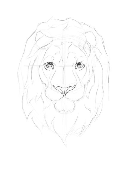Лицо Льва рисунок