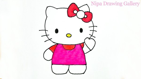 Легкий рисунок Хеллоу Китти