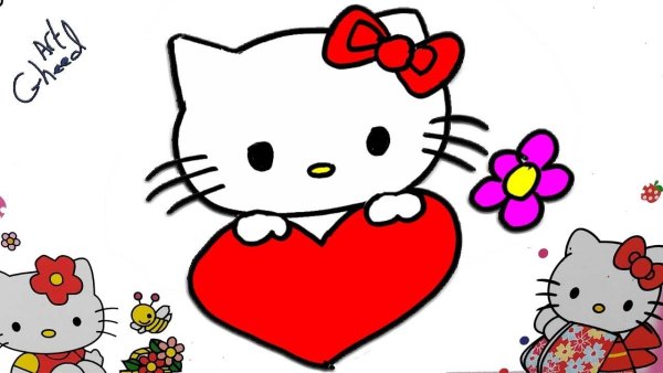 Рисунки легкие Хэллоу Китти
