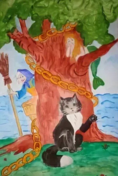 Рисунок Александр Сергеевич Пушкин Лукоморье дуб