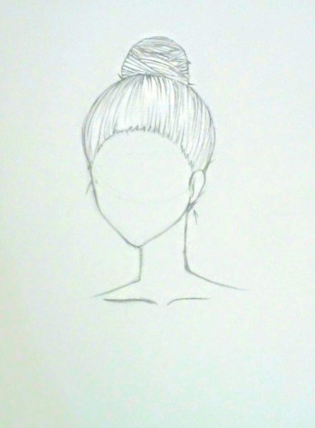 Прическа пучок рисунок