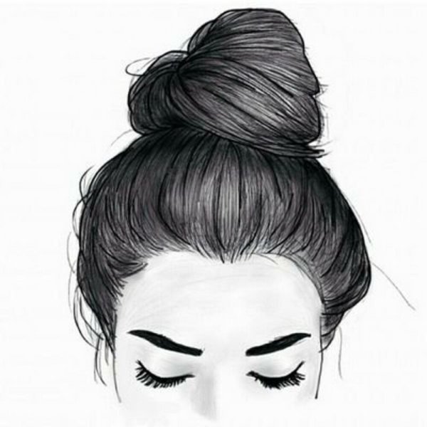 Рисование волос с гулькой