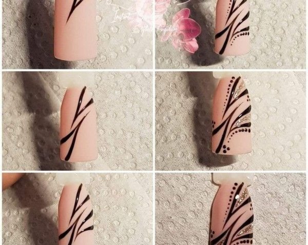 Маникюр с узором коровы