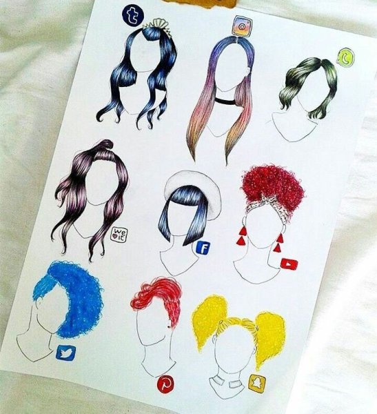 Идеи волос для рисунка