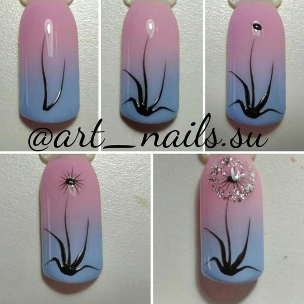 Тонкие линии на ногтях