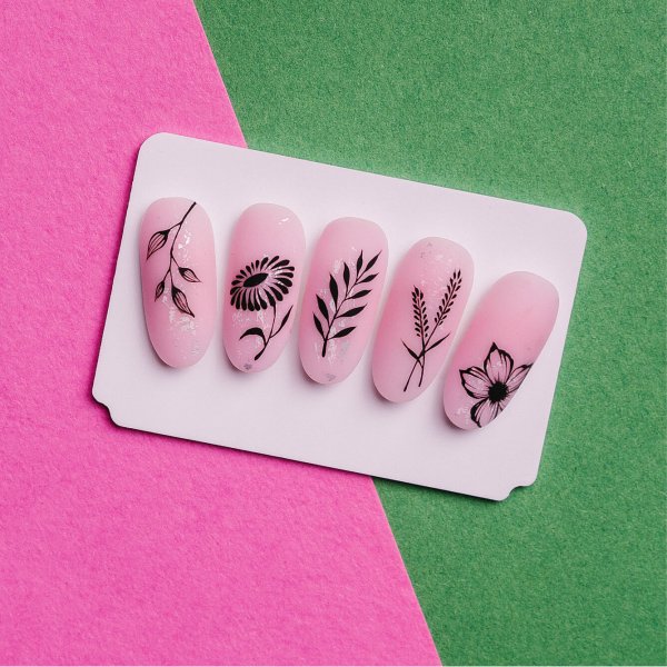 Веточка на ногтях пошагово