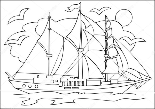 Корабль Синдбада морехода рисунок