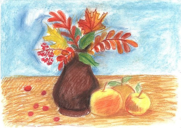 Осенний натюрморт карандашом