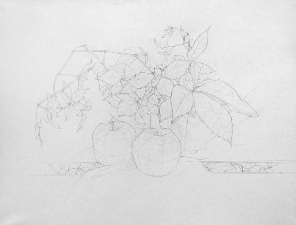 Осенний натюрморт карандашом