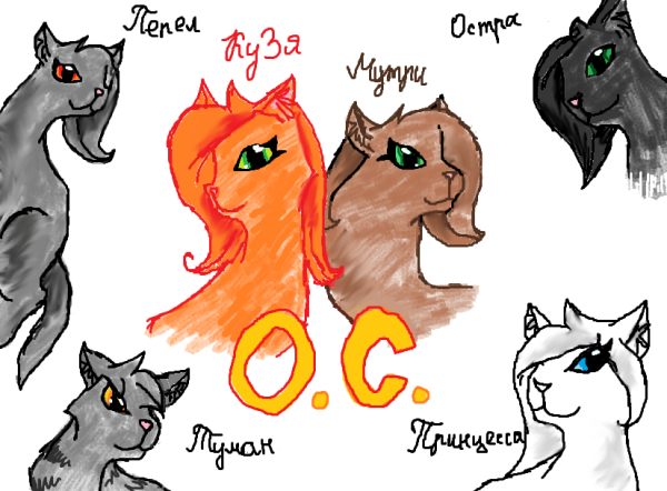 Рисунки котов воителей карандашом