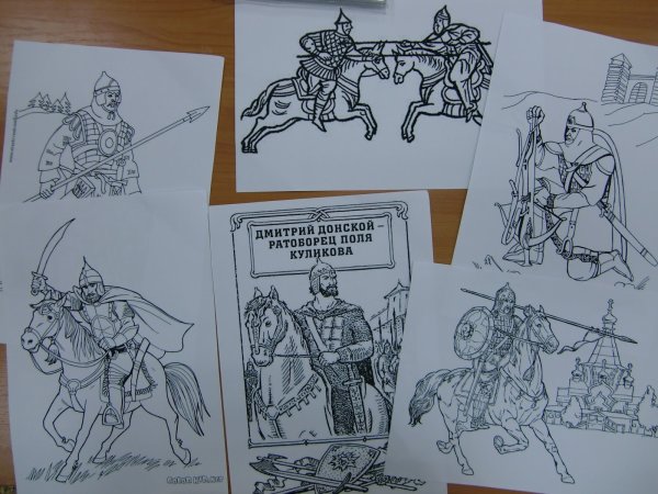 Раскраски для детей Дмитрий Донской и Куликовская битва