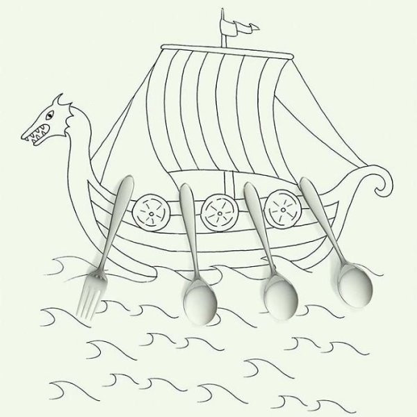 Корабль викингов рисунок